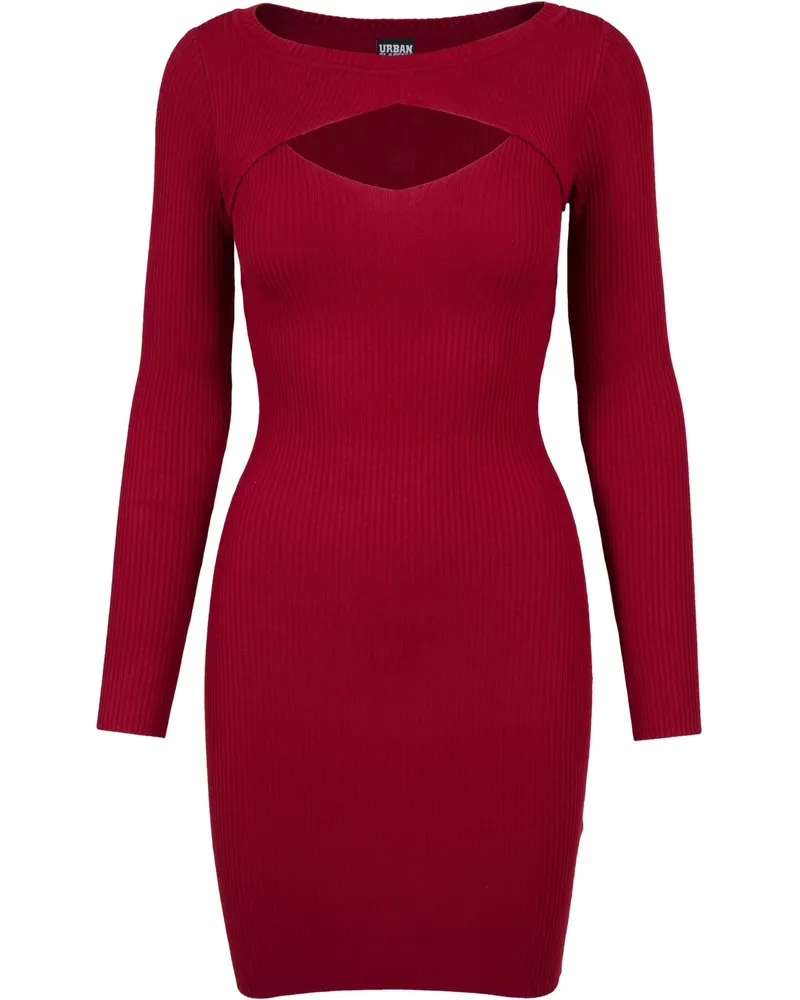 Urban Classics Kleid Ausschnitt für Damen (Burgunderrot Bordeaux