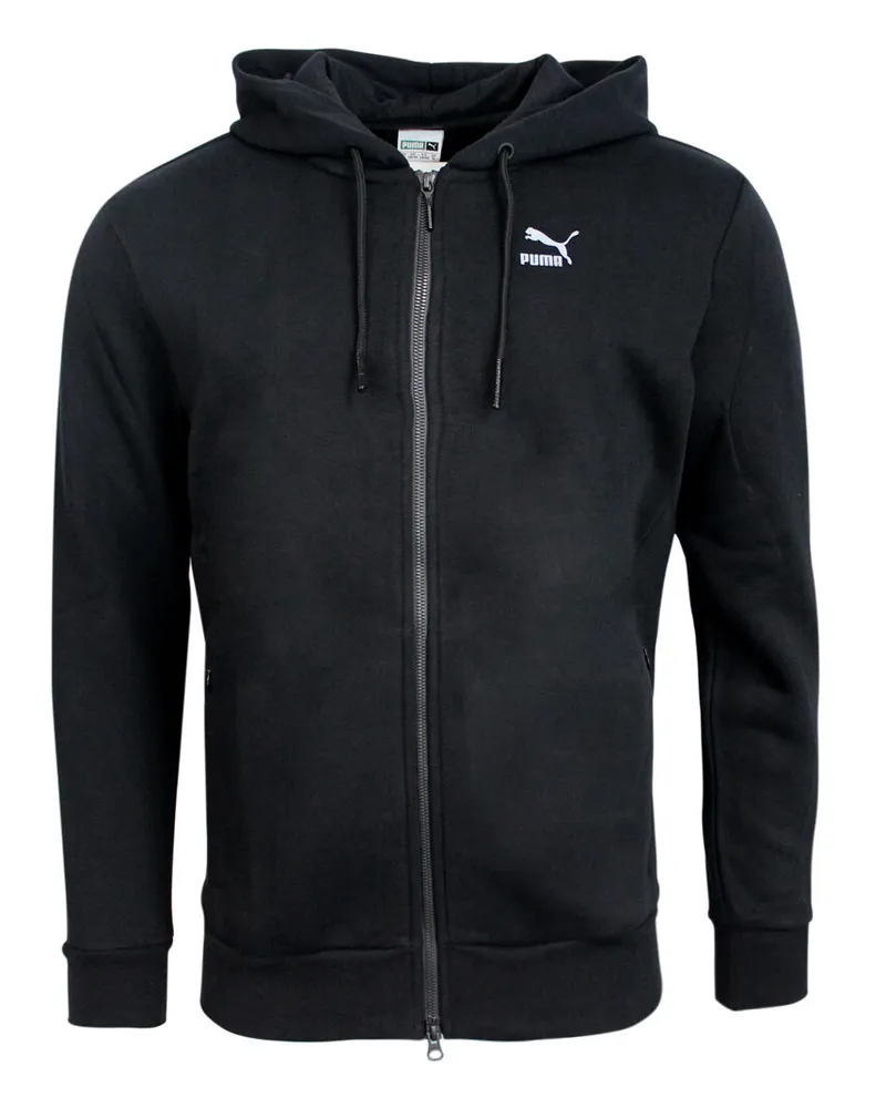 Puma Evo Mens Black Reißverschluss up Training Hoody Kapuze -Spur Top Jacke 569205 01 P5f Schwarz