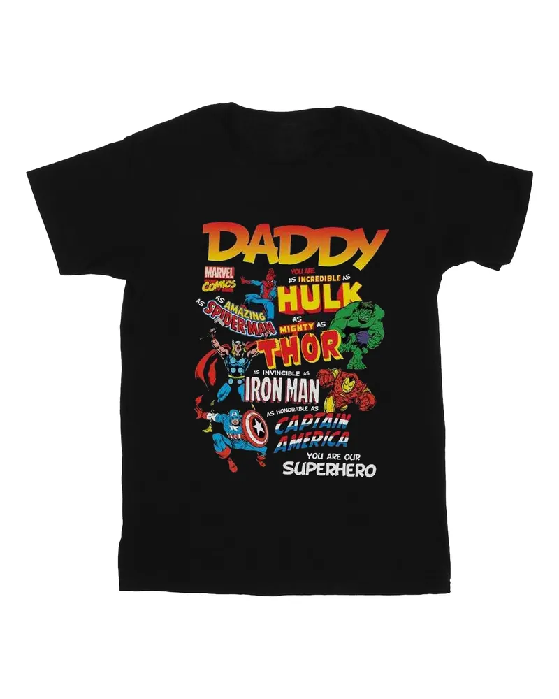 Marvel Our Dad Superhero" T-Shirt für Herren (Schwarz Schwarz