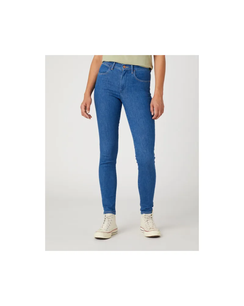 Wrangler High Skinny Eye Love You Jeans Blau