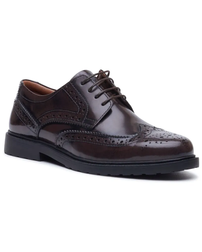 Hush Puppies Verity Hi-Shine Leder Brogues für Damen - Schokoladenbraun Schokoladenbraun