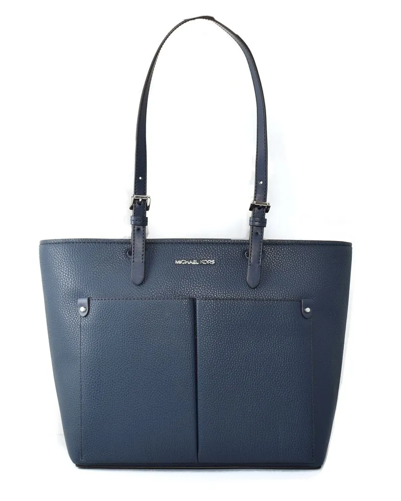 Michael Kors Blaue Kunstleder-Shopper Tasche Blau