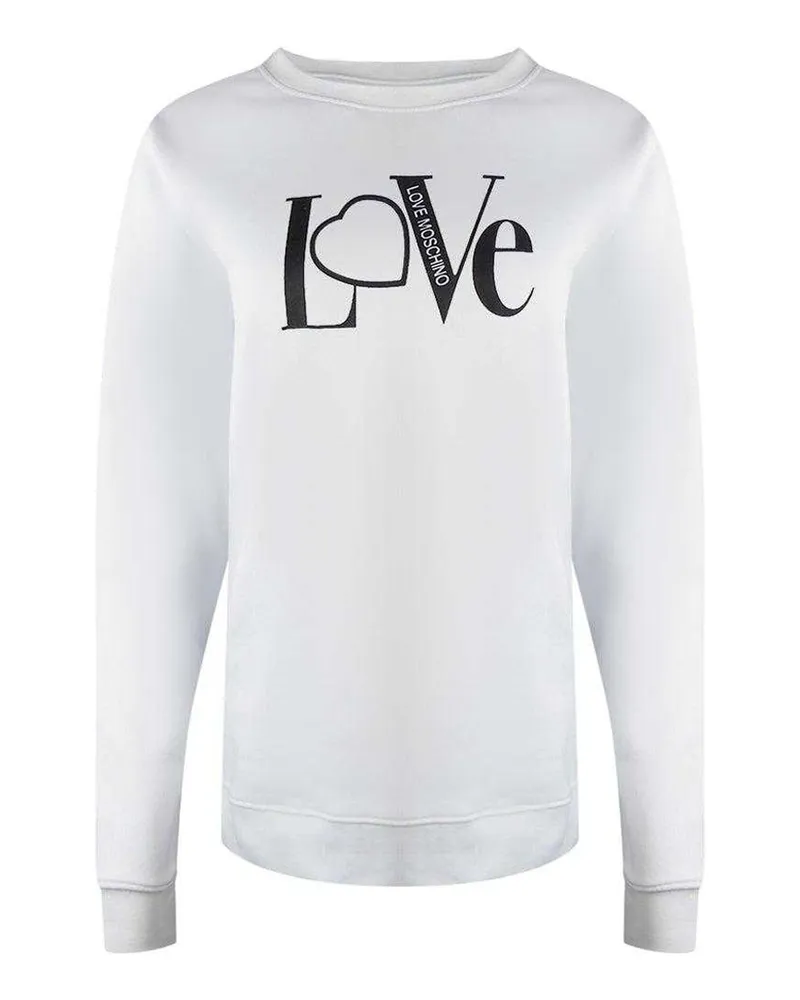 Moschino Love" Sweatshirt für Damen, Logo, Langärmlig (Weiß Weiß