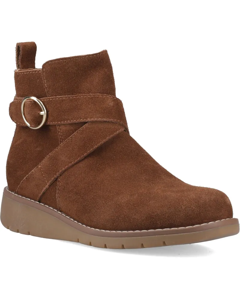 Hush Puppies Lyra Wildleder Damenstiefel in Dunkelbraun Beige