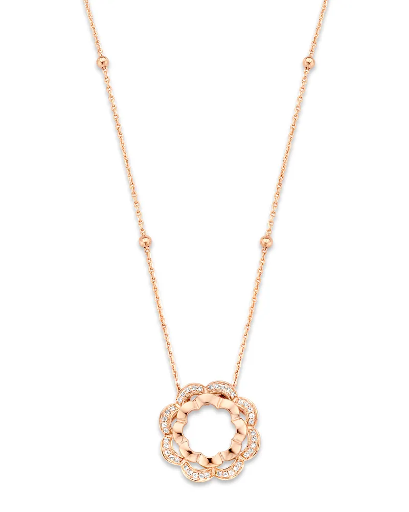 Orphelia Onyx' Damenkette aus 925er Sterling Silber mit Anhänger - Rosé ZH-7127/RG Rosé