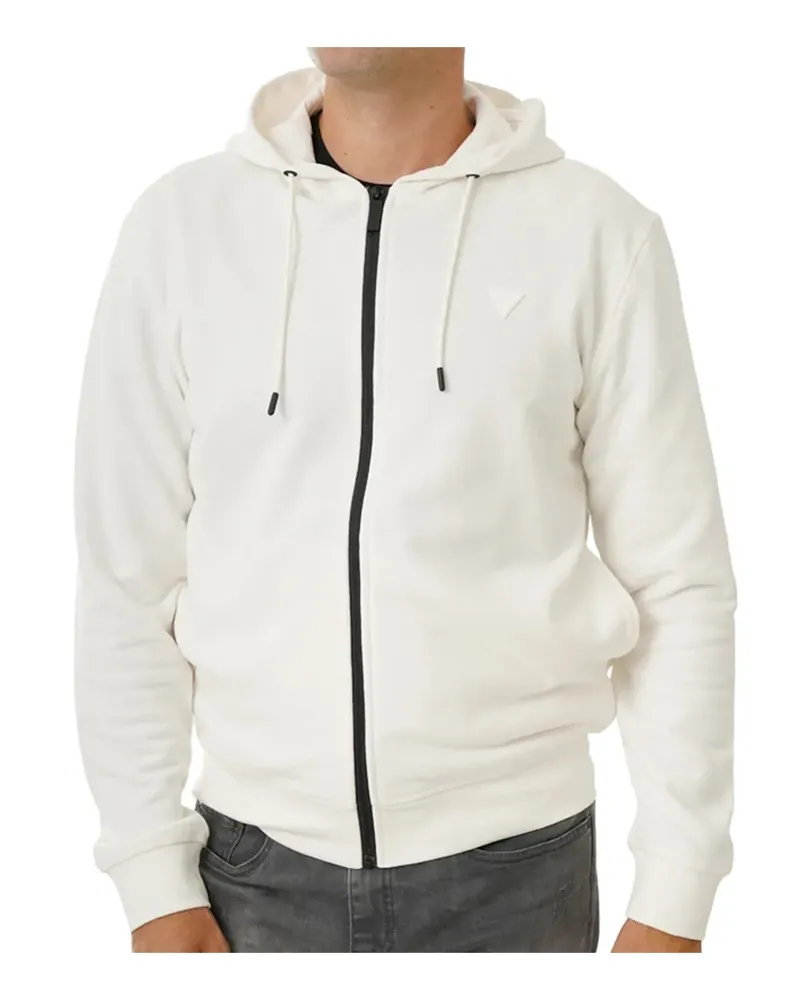 Guess Herren-Sweatshirt mit G‑Aufnäher - Weiß Weiß