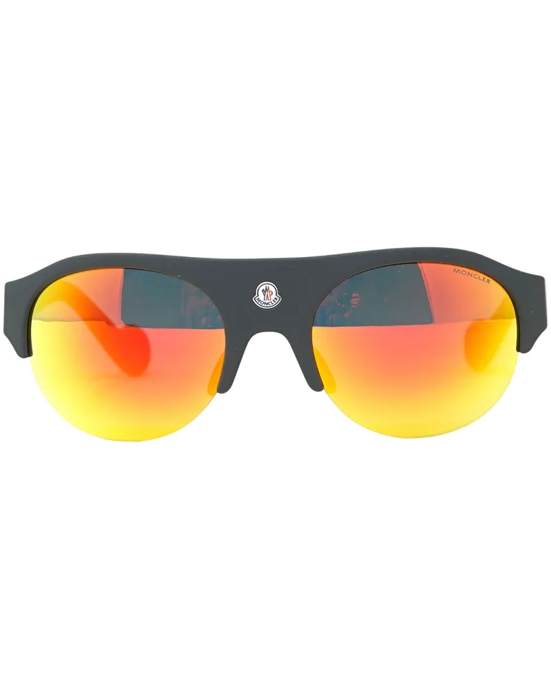 Moncler ML0050 20C Schwarze Sonnenbrille Schwarz