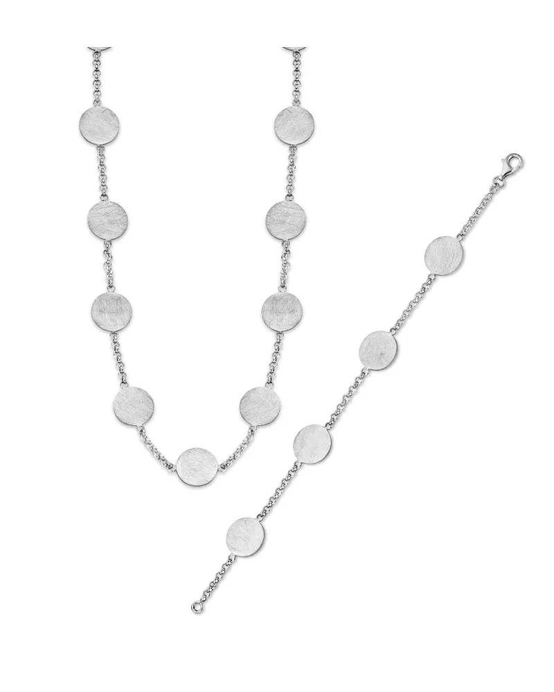 Orphelia Damen 925 Sterling Silber Set: Kette + Armband - Silber SET-045 Silber