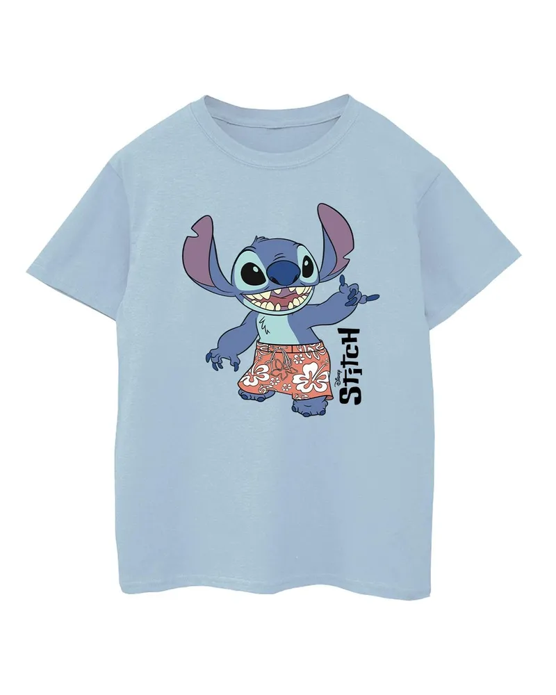 Disney Mädchen Lilo & Stitch Bermuda-Shorts T-Shirt aus Baumwolle (Babyblau Hellblau