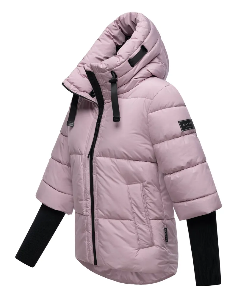 NAVAHOO Damen Winter Steppjacke Lotusherz XIV – warm, funktional & urban Lila