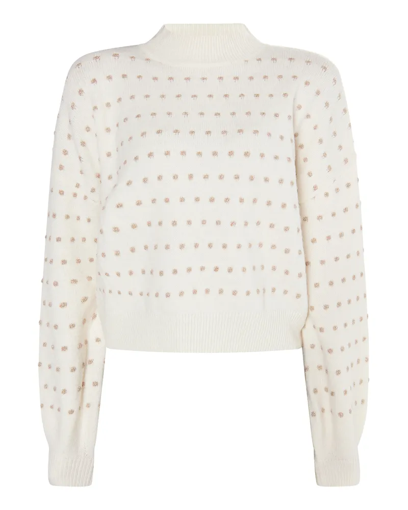 FAINA Strickpullover Damen Wollweiß Wollweiß