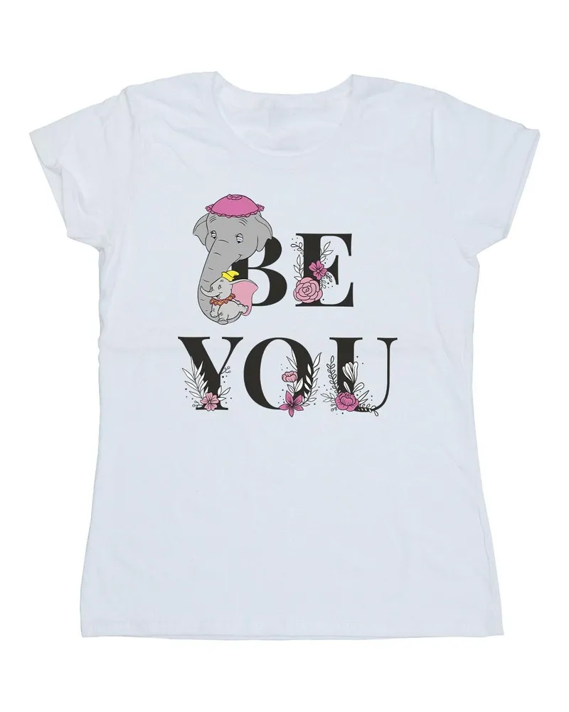 Disney Damen/Damen Dumbo Be You T-Shirt aus Baumwolle (Weiß Weiß