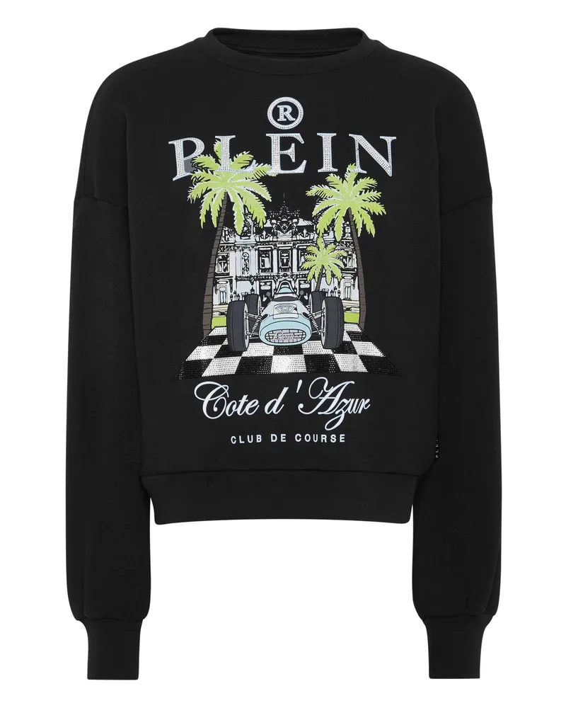 Philipp Plein Sweatshirt Ls New Port Beach Cut Schwarz