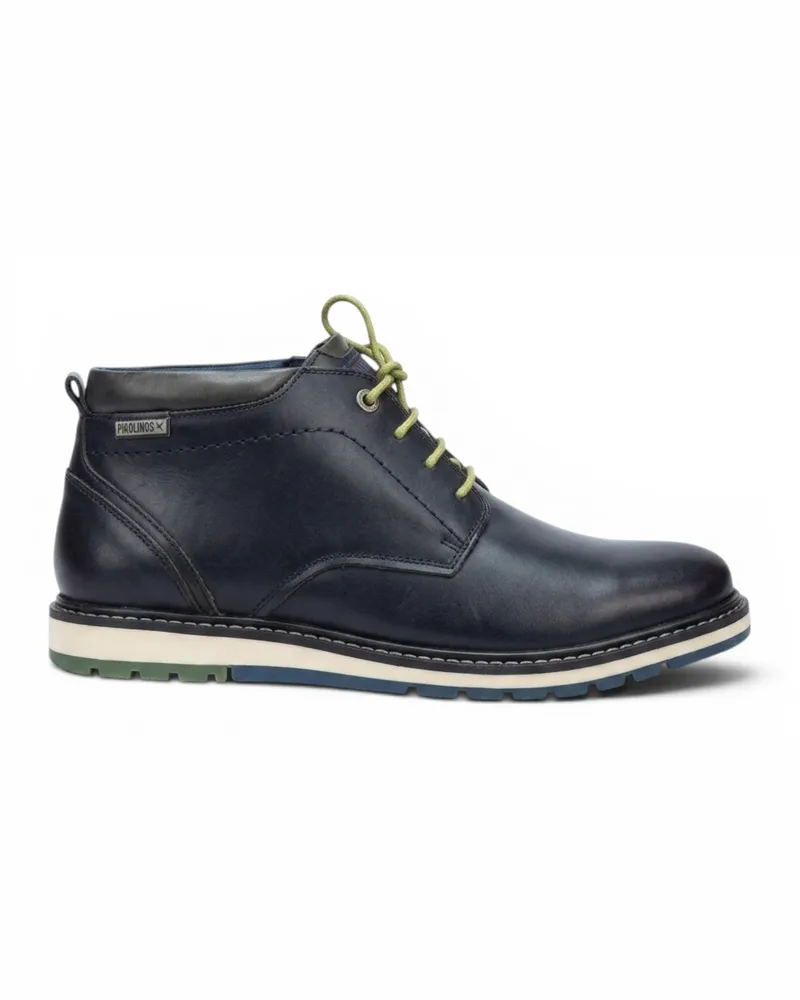 Pikolinos Herrenblaue Leder-Schnürstiefel mit Schnürung – Berna Blau