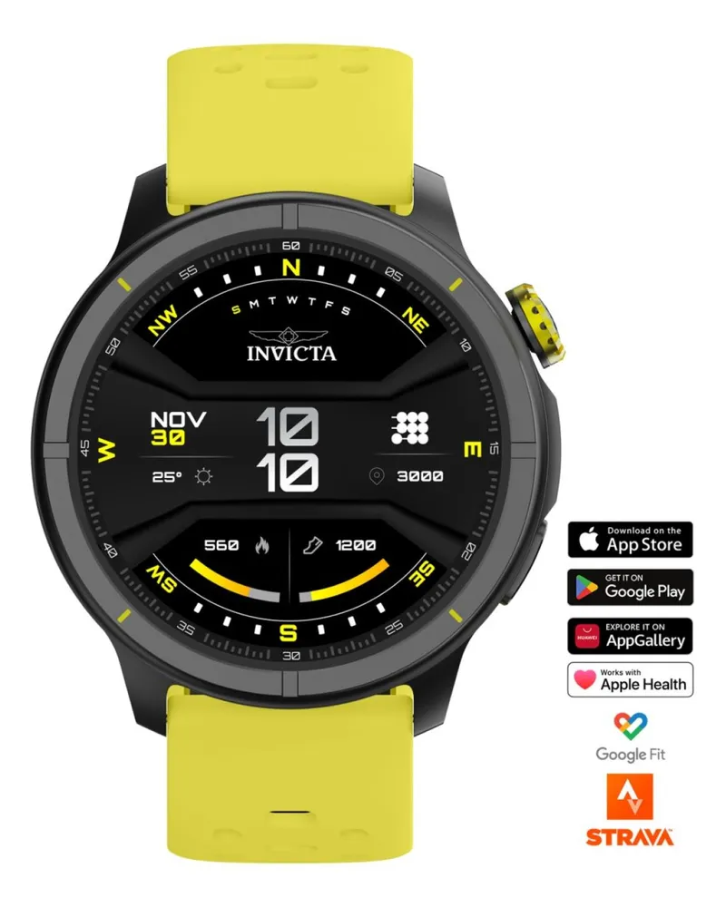 Invicta I-Tech 2 Pro ITECH-006 Herrenuhr mit Smartwatch-Werk, Edelstahl, 46 mm - Schwarz Schwarz