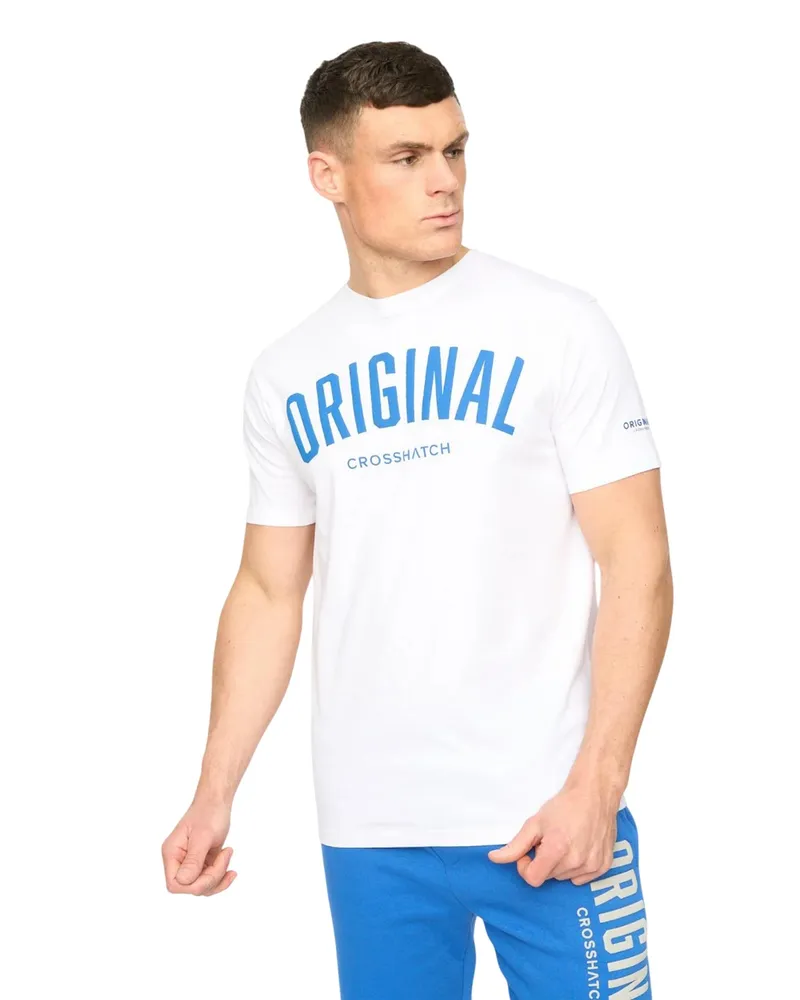 CrossHatch Kensby" T-Shirt für Herren (Weiß Weiß