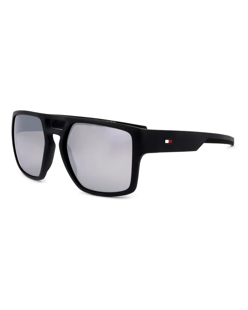 Tommy Hilfiger TH 1805/S 003 T4 mattschwarze graue Spiegel-Sonnenbrille Schwarz