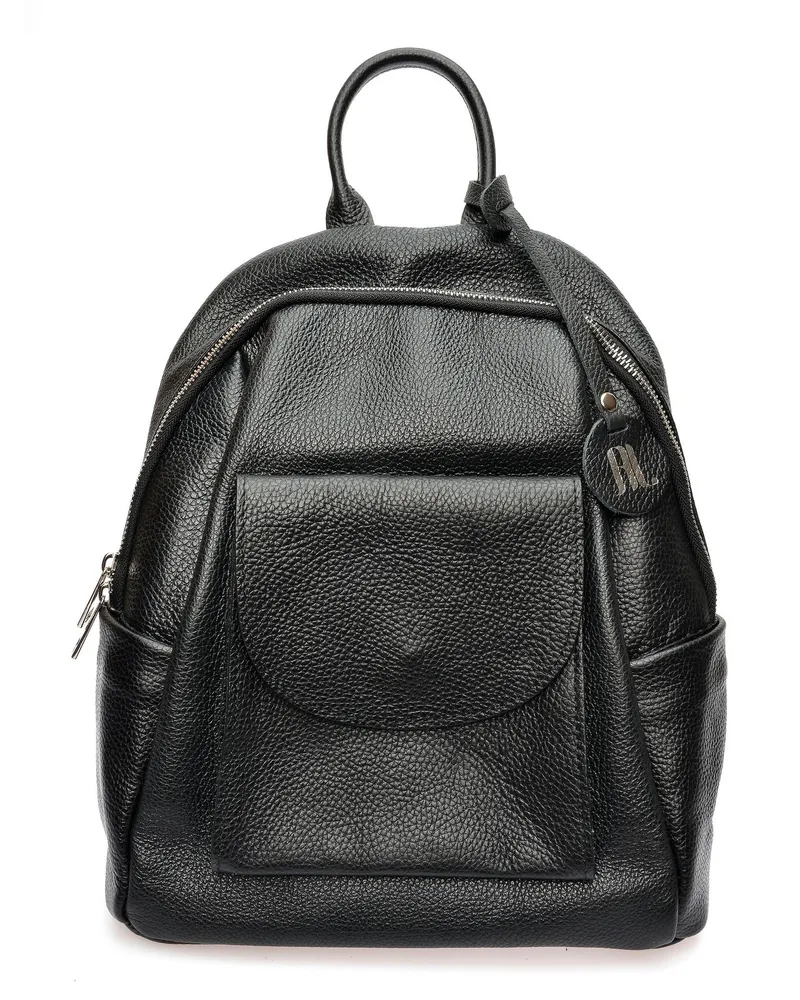Anna Luchini Schwarz Rindsledertasche Schwarz