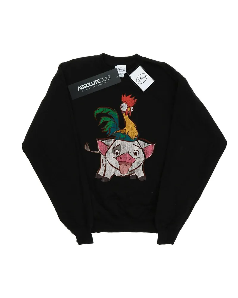 Disney Moana Hei Hei And Pua" Sweatshirt für Herren (Schwarz Schwarz