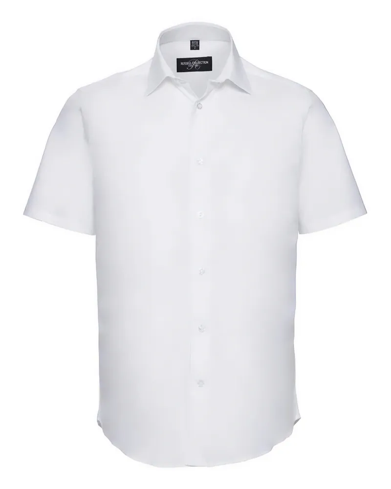 Russell Athletic Russell Collection - Hemd Pflegeleicht für Herren kurzärmlig (Weiß Weiß