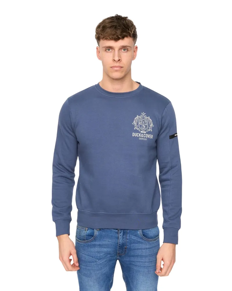 Duck and Cover Stoneham" Sweatshirt für Herren, Rundhalsausschnitt (Jeansblau Blau