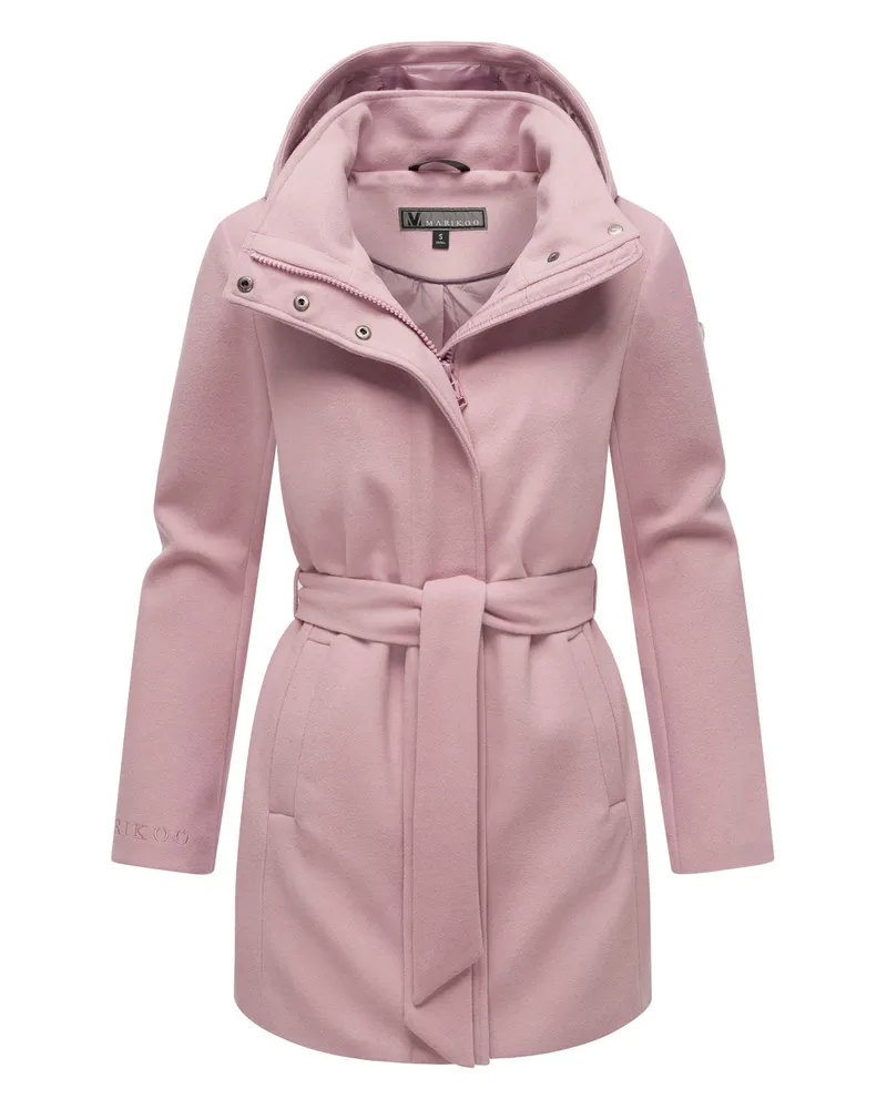 Marikoo Damen Mantel Katalinaa mit Taillengürtel Rosé