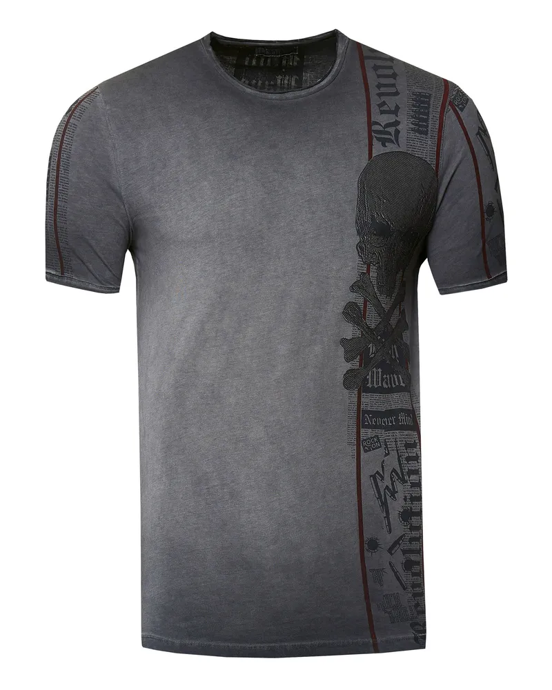 Rusty Neal Biker T-Shirt Front & Back Printed Dunkelgrau