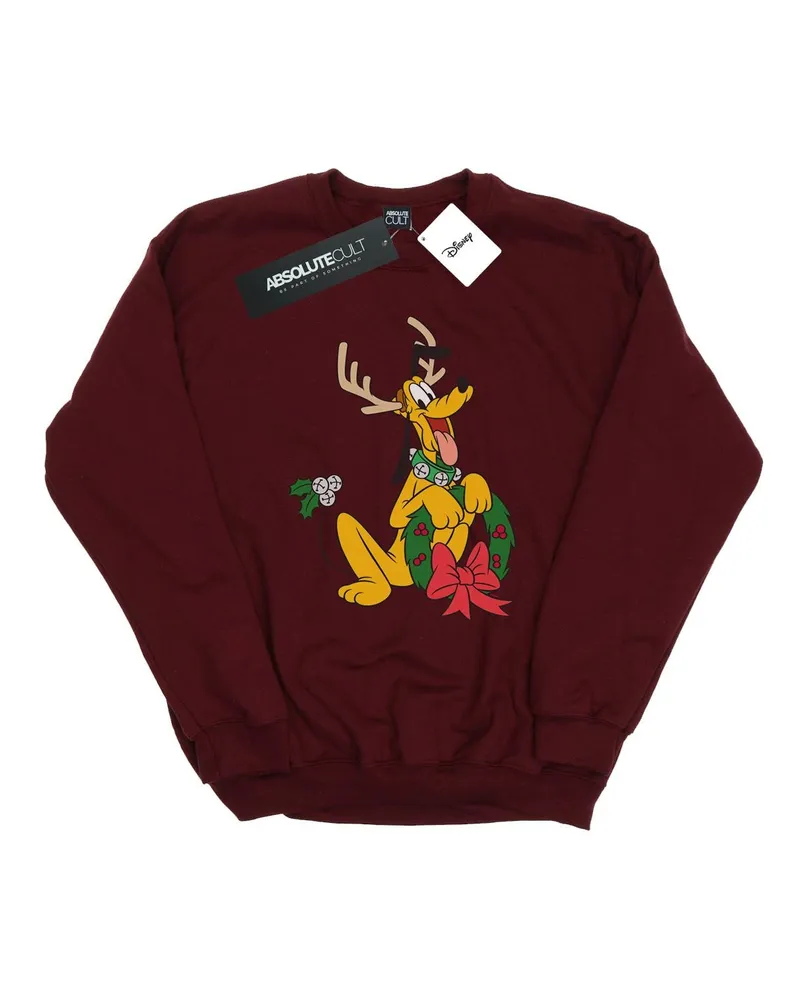 Disney Pluto Christmas Reindeer" Sweatshirt für Herren (Burgunderrot Bordeaux
