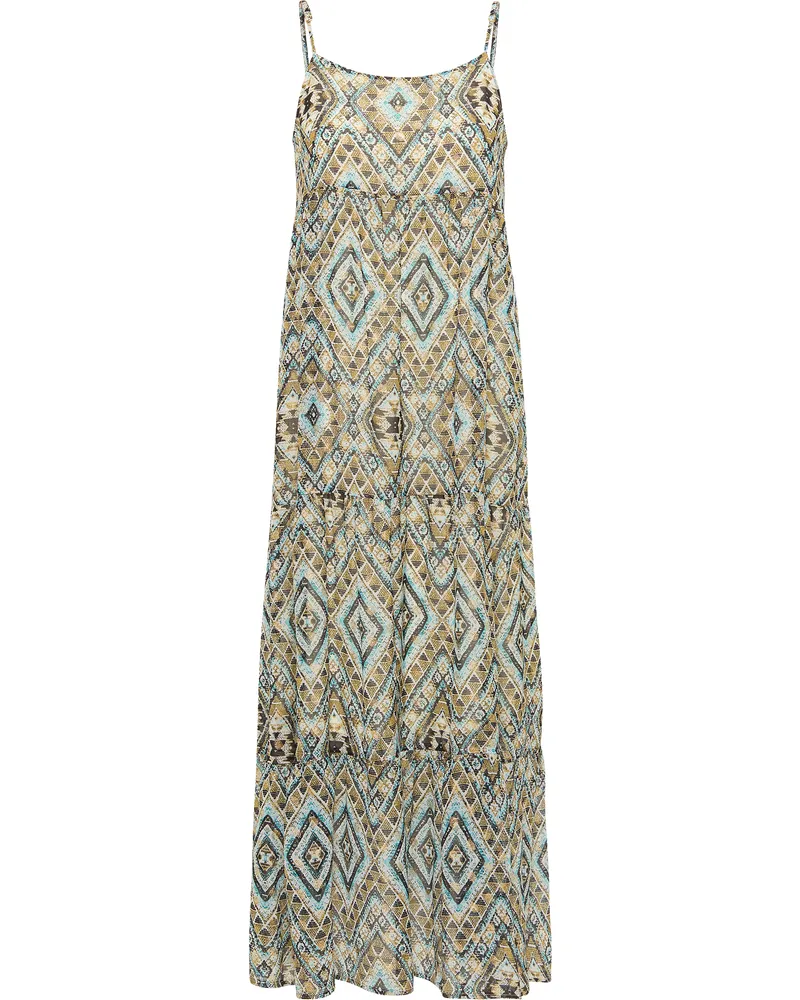 IZIA Maxikleid mit Spaghettiträgern Damen Blau Gold Blau