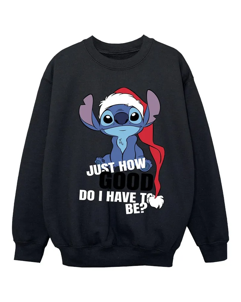 Disney Lilo & Stitch Just How Good" Sweatshirt für Mädchen (Schwarz Schwarz