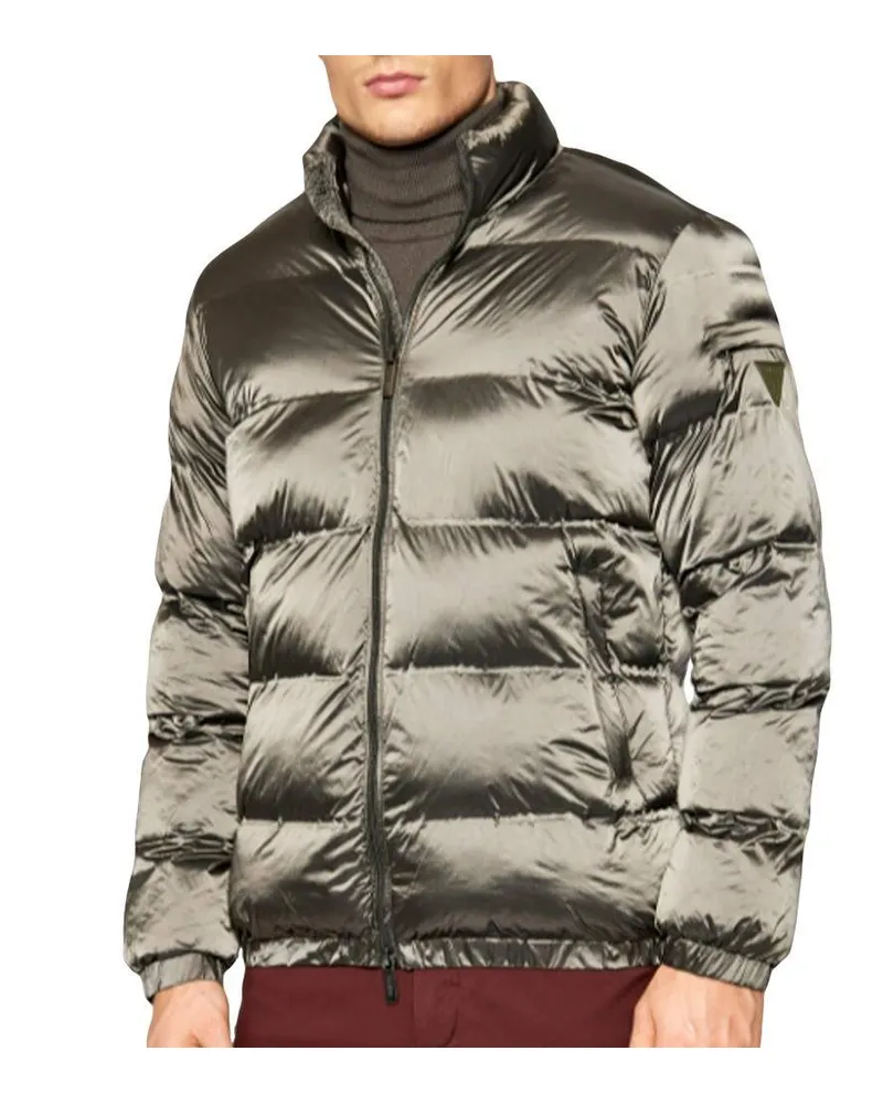Guess Herren-Daunenjacke in klassischer Farbe Grün