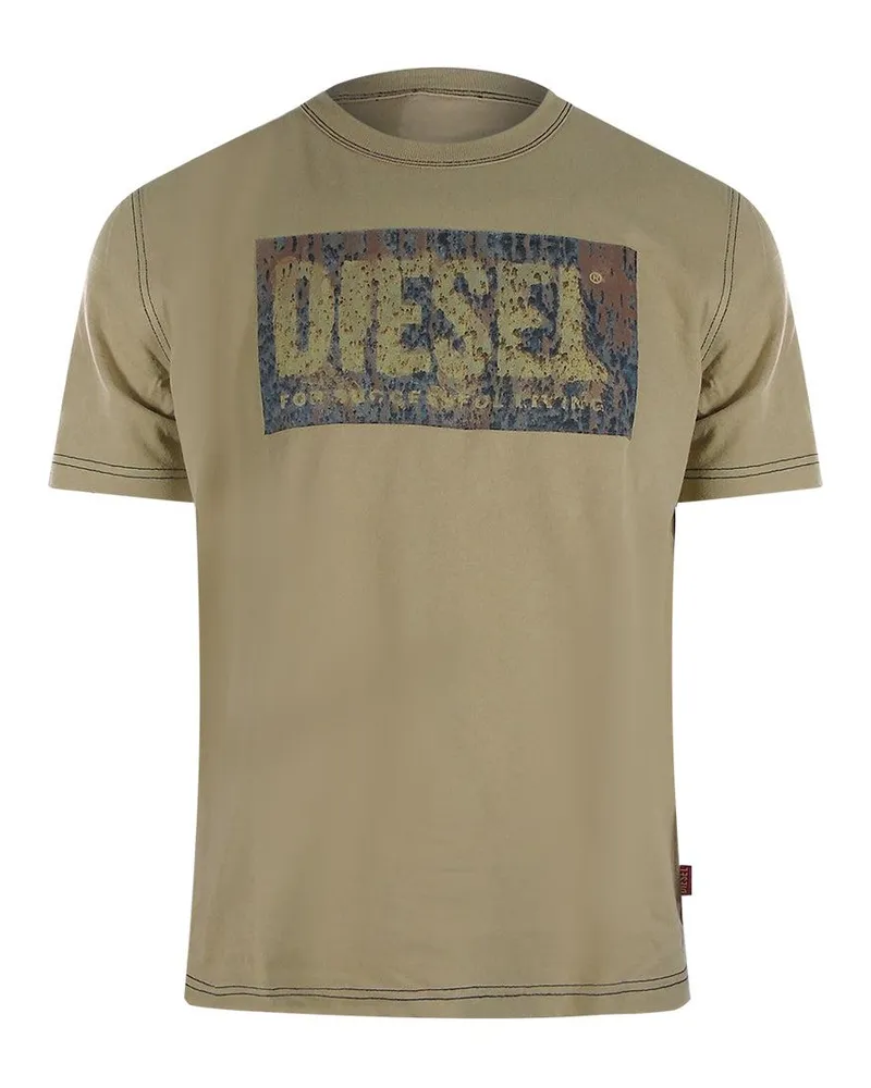 Diesel T-Shirt für Herren, Baumwolle (Pelikangrau Beige