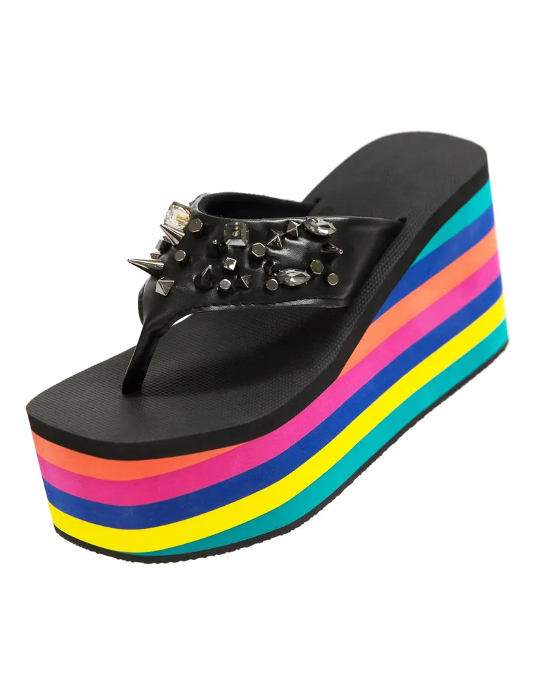 uzurii Deluxe-Sandalen-Flip-Flops, farbenfroh Mehrfarbig
