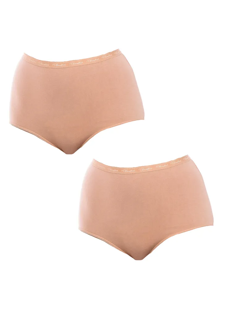 Playtex Pack-2 Crompesora Organic Bio Maxi P0AZL Damenhöschen Beige
