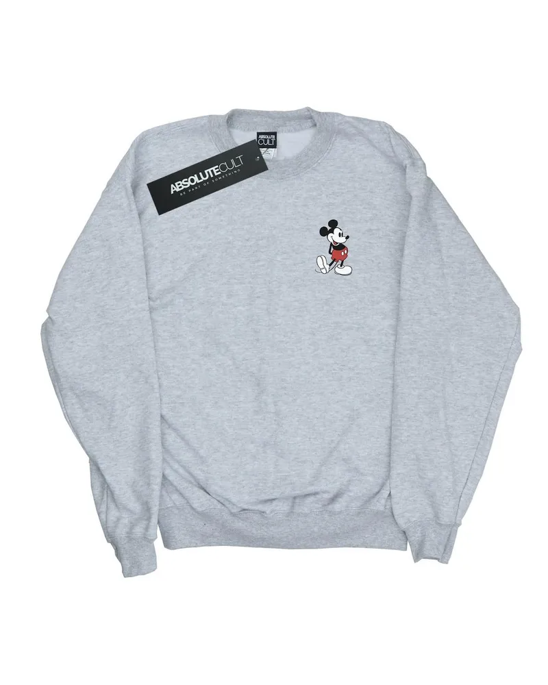 Disney Herren Mickey Mouse Kickin Retro Chest Sweatshirt (Sport grau Hellgrau