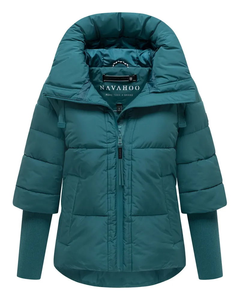 NAVAHOO Damen Winter Steppjacke Lotusherz XIV – warm, funktional & urban Grün