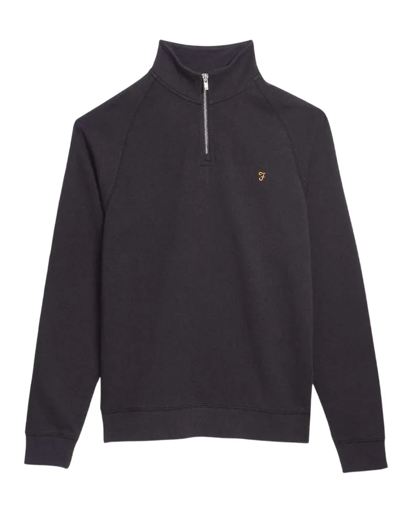 Farah 1920 Sweatshirt für Herren, mit kurzem Reißverschluss (Schwarz Schwarz