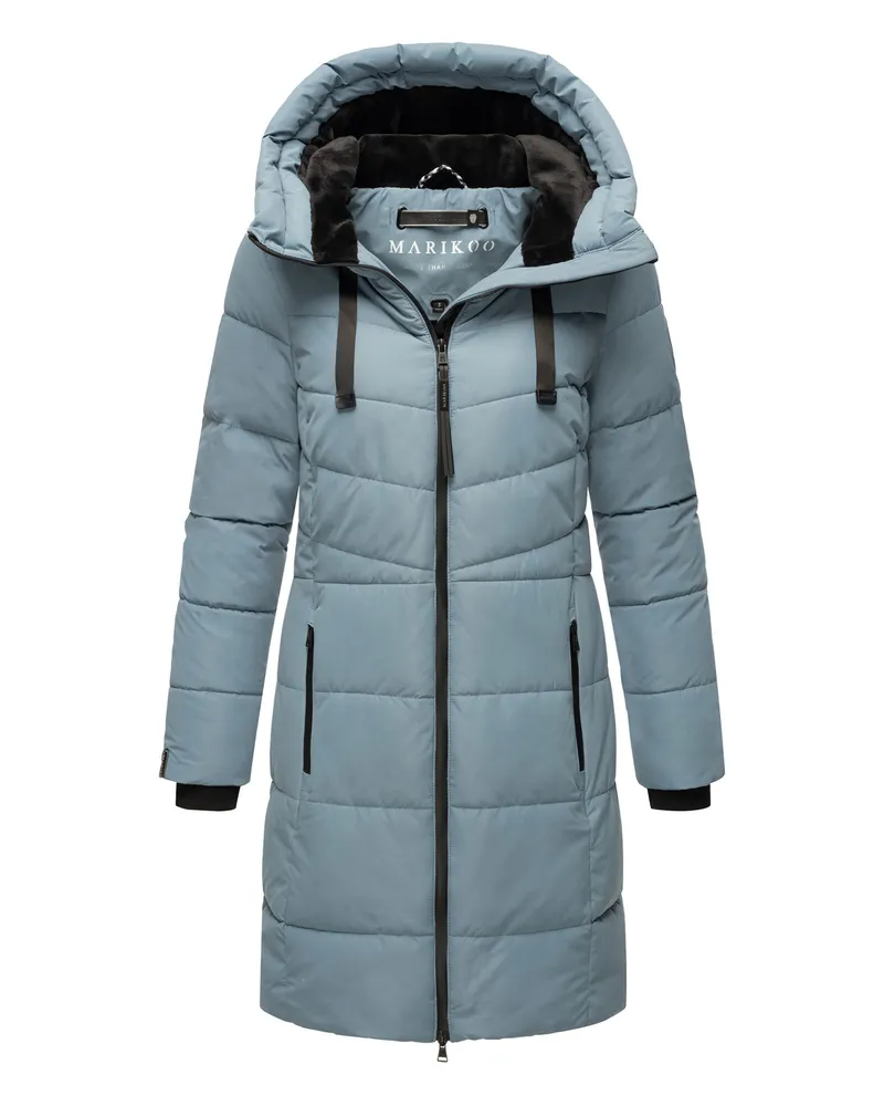 Marikoo Damen Winterjacke Natsukoo – warm, mit Teddyfell & Kapuze Blau