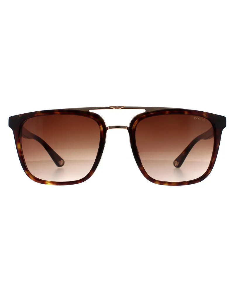 Police Square Herren Havanna und Gold Braun Gradient SPLB41 Origins 35 Braun