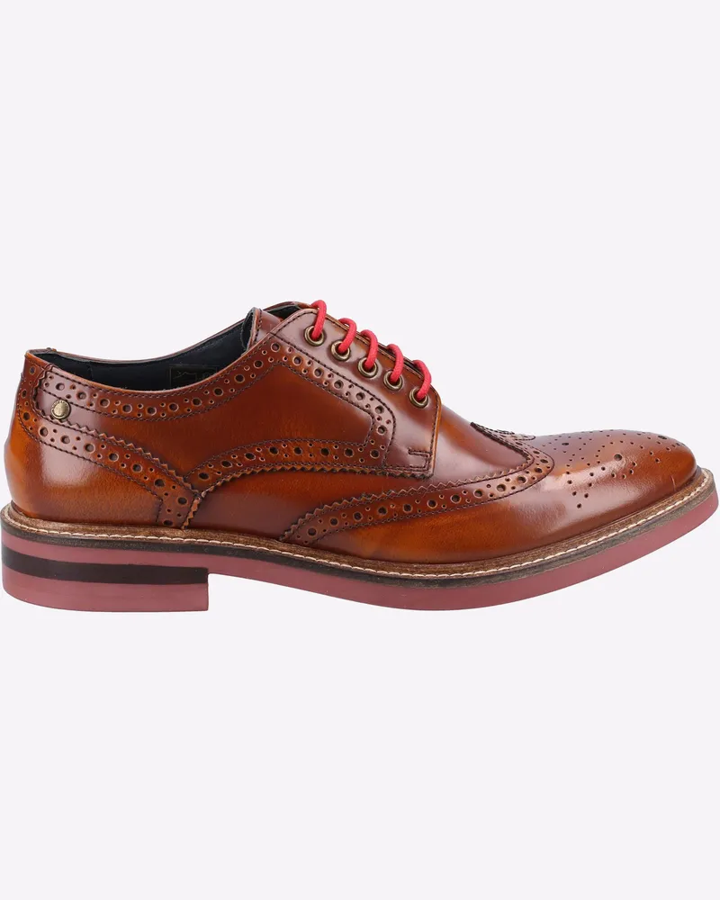 Base London Woburn Hi-Shine Brogue Leder Herren Cognac