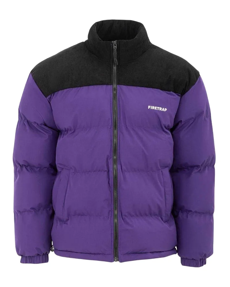 Firetrap Steppjacke für Herren, Gesteppt, Kord (Violett Lila