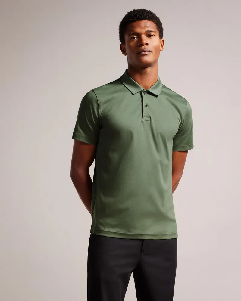 Ted Baker Zeiter Herren Kurzarm Slim Soft Touch Polo Khaki