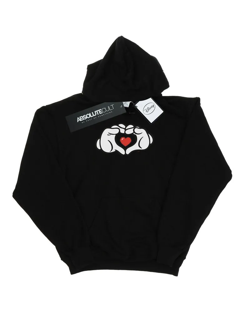 Disney Mickey Mouse Heart Hands" Kapuzenpullover für Herren (Schwarz Schwarz