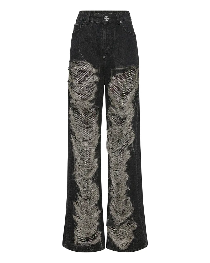Philipp Plein Jeans Skater Fit Schwarz