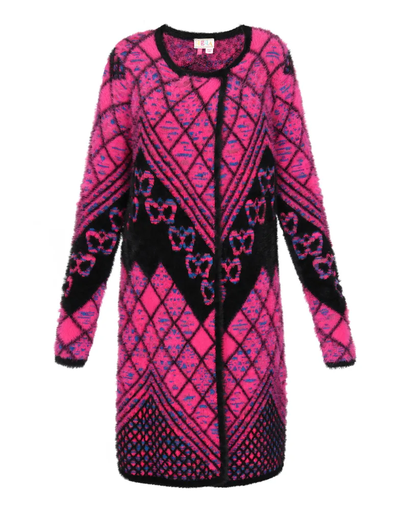 IZIA Strickjacke Frauen schwarz mehrfarbig Schwarz
