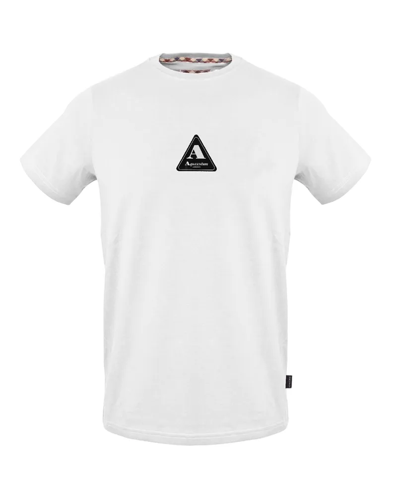 Aquascutum T-Shirt für Herren, Rundhalsausschnitt, Jersey (Weiß Weiß