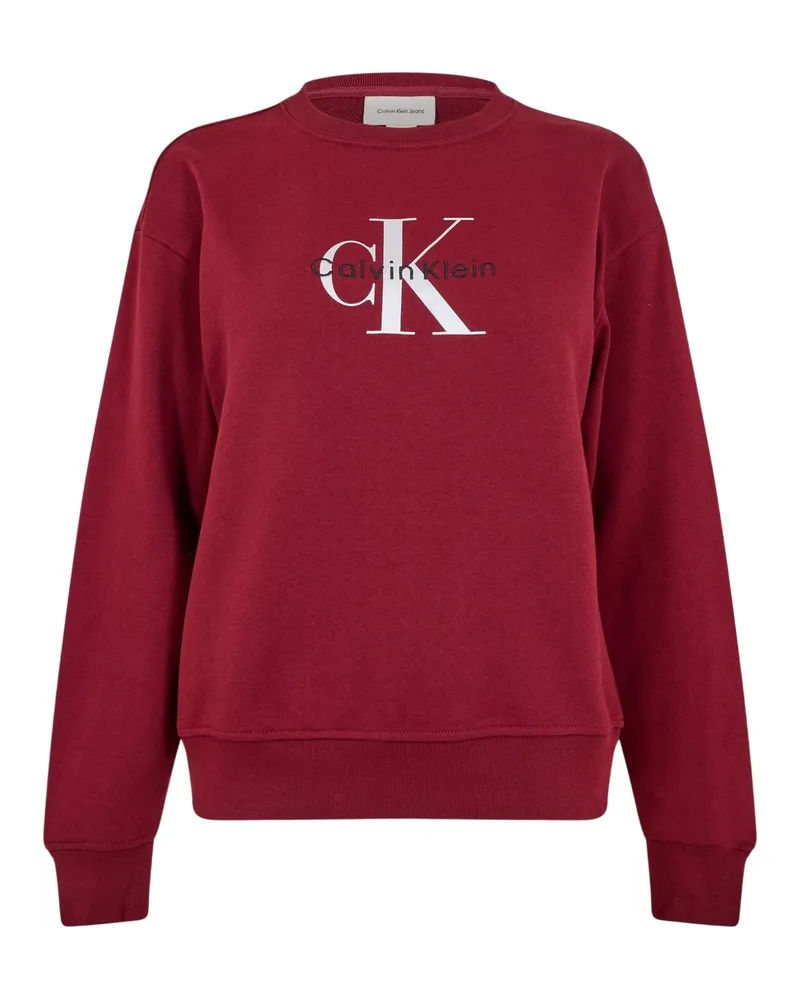 Calvin Klein Sweatshirt für Damen, Baumwolle, Regulär (Rot Rot
