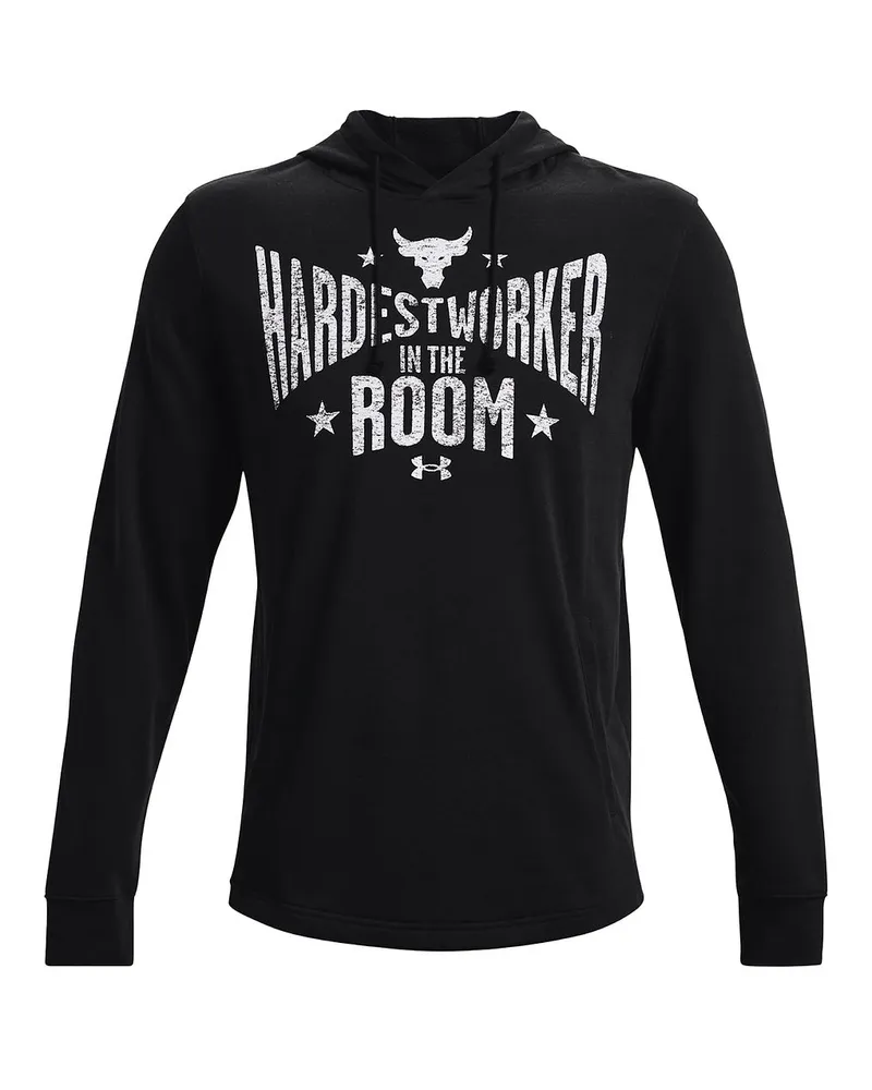 Under Armour Under Armor Project Rock Mens Black Terry Hoodie Schwarz