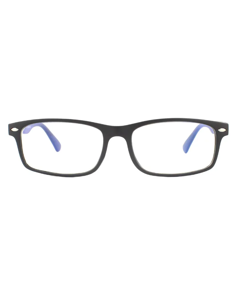 Montana Rechteckige Unisex-Mattschwarz-Brille Schwarz