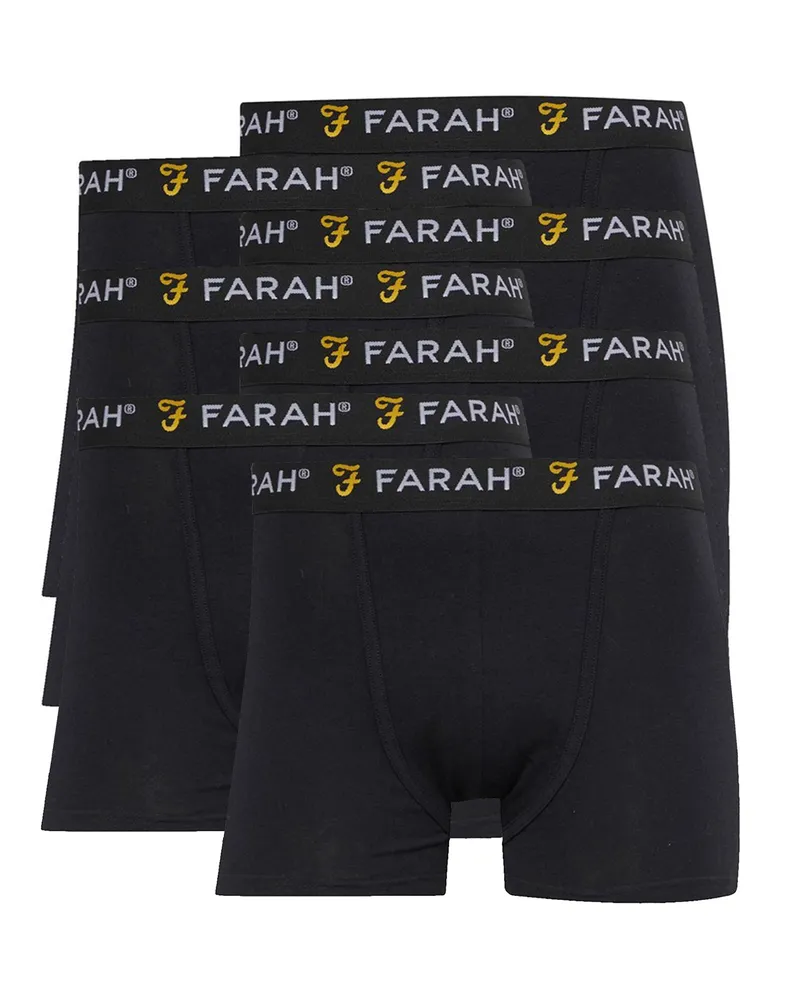 Farah 1920 7er Pack Herren Baumwoll Atmungsaktive Boxershorts - Vuson Kollektion Schwarz